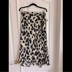 Asymmetrical Leopard Print Skirt